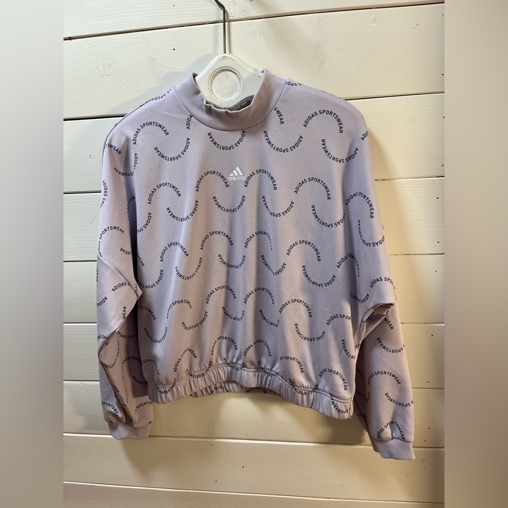 ADIDAS lilac logo sweatshirt - size M - Picture 3 of 10